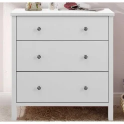 Weiße MDF Kommode mit drei Schubladen - Herusia