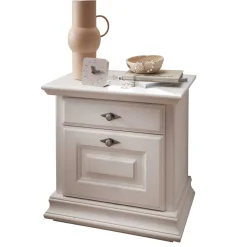 Weiße Nachtkommode im Country Style - Beato