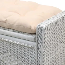 Weiße Rattan Truhe - auch zum Sitzen - Ravencos