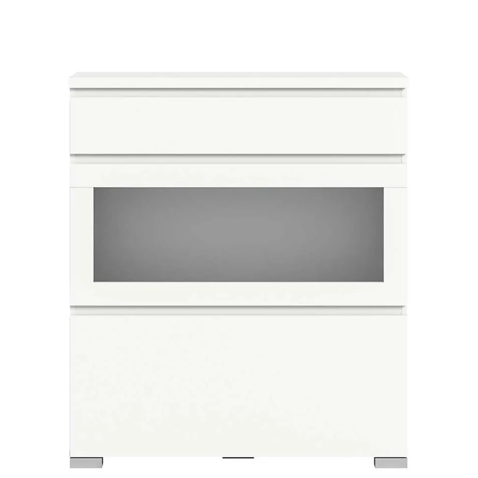 Weiße Schuhkommode mit Schublade & Schuhklappe - Dany