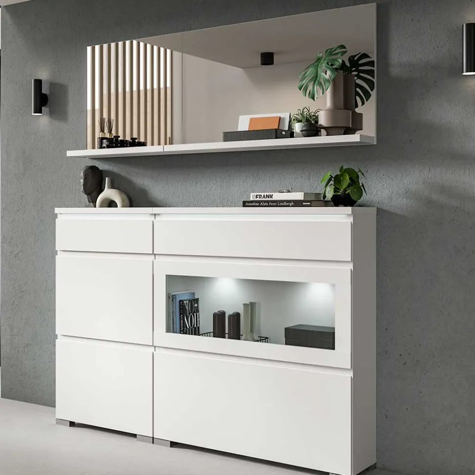 Weiße Schuhkommode mit Schublade & Schuhklappe - Dany