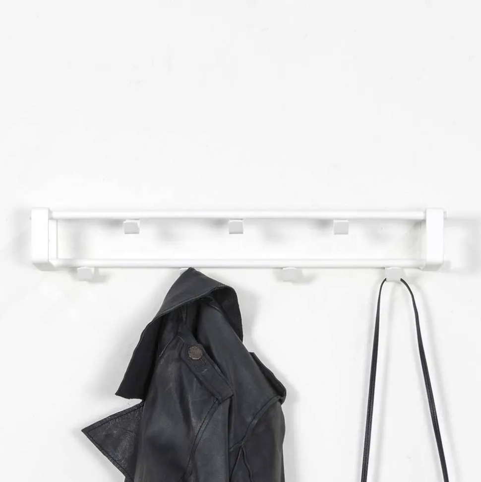 Weiße Stahl-Wandgarderobe mit 60cm Breite - Torosma