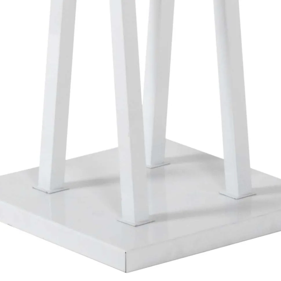 Weiße Standgarderobe mit 12 Haken in Chrom - Traly