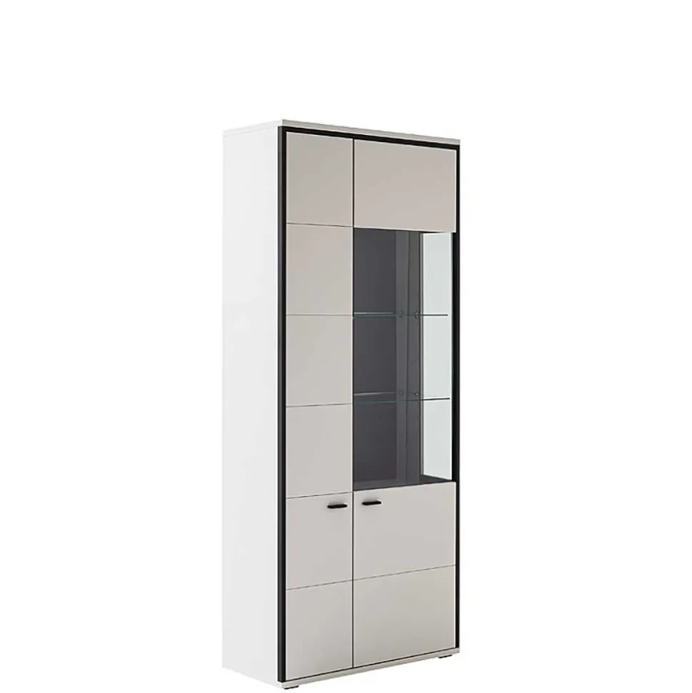Weiße Stauraumvitrine in modernem Design - Loazin