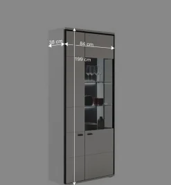 Weiße Stauraumvitrine in modernem Design - Loazin