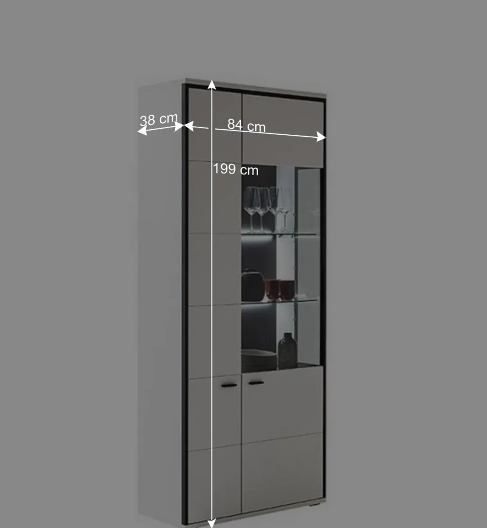 Weiße Stauraumvitrine in modernem Design - Loazin