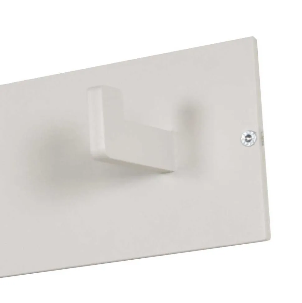 Weiße Wandgarderobe mit 5 Kleiderhaken - Urbanos