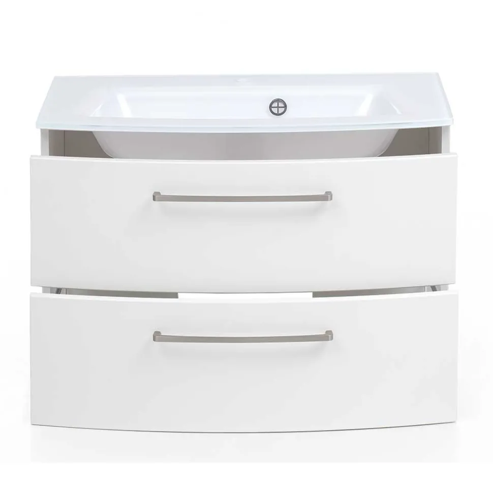 Weiße Waschtischkonsole mit zwei Schubladen - Anjunica