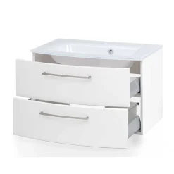 Weiße Waschtischkonsole mit zwei Schubladen - Anjunica