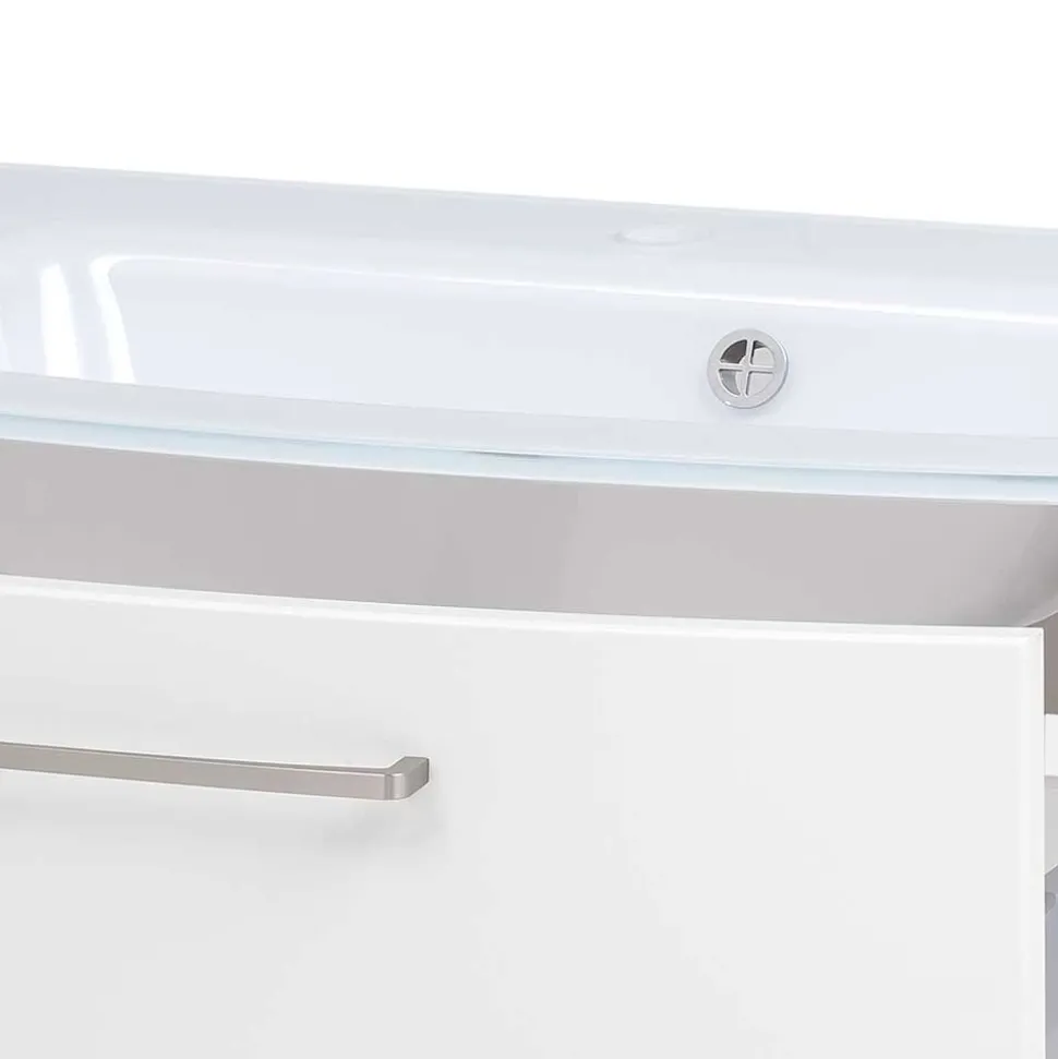 Weiße Waschtischkonsole mit zwei Schubladen - Anjunica