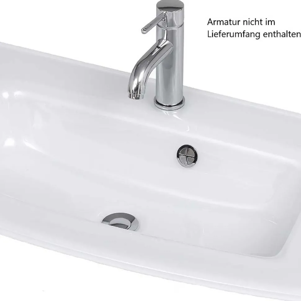 Weiße Waschtischkonsole mit zwei Schubladen - Anjunica