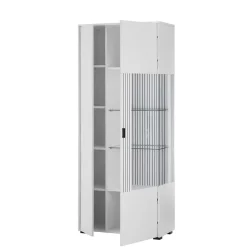 Weiße Wohnzimmerschränke & Wandboard im Set - Dualkos (vierteilig)