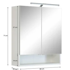Weißer Bad Spiegelschrank mit Regalfach - Skiranov