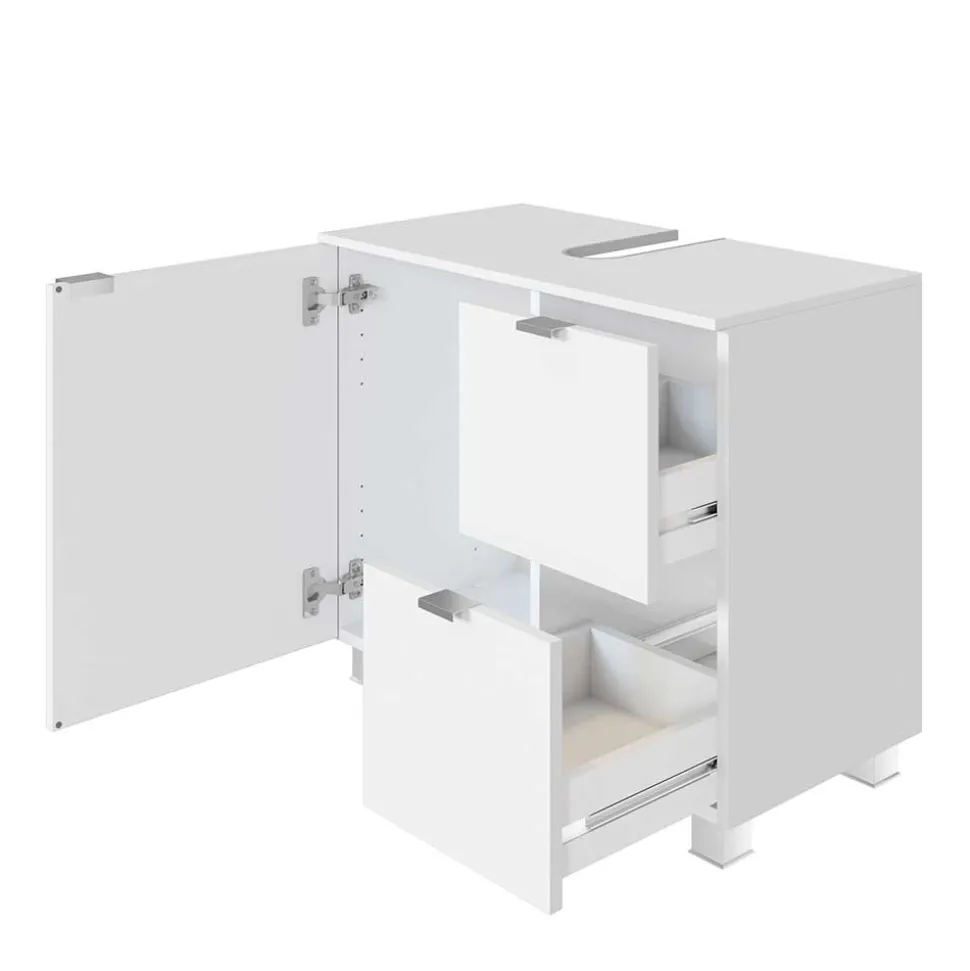 Weißer Bad Unterschrank für Waschbecken - Jendrics