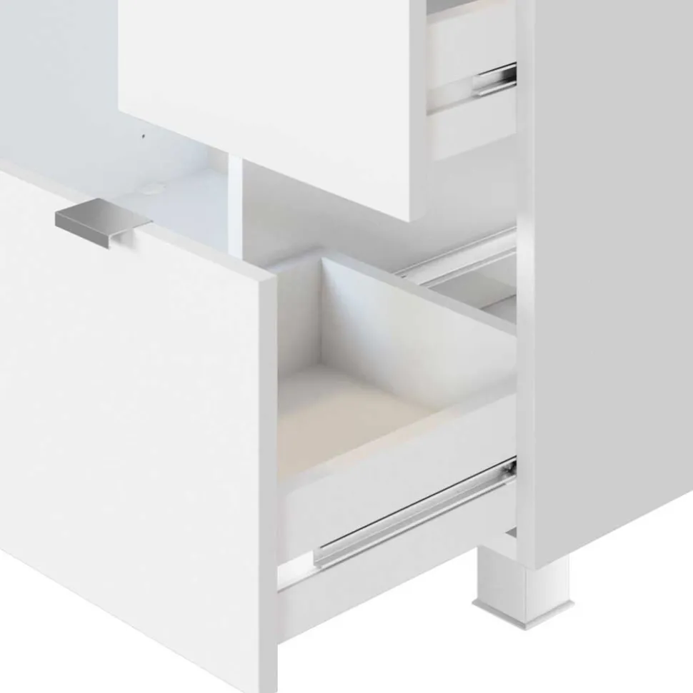 Weißer Bad Unterschrank für Waschbecken - Jendrics