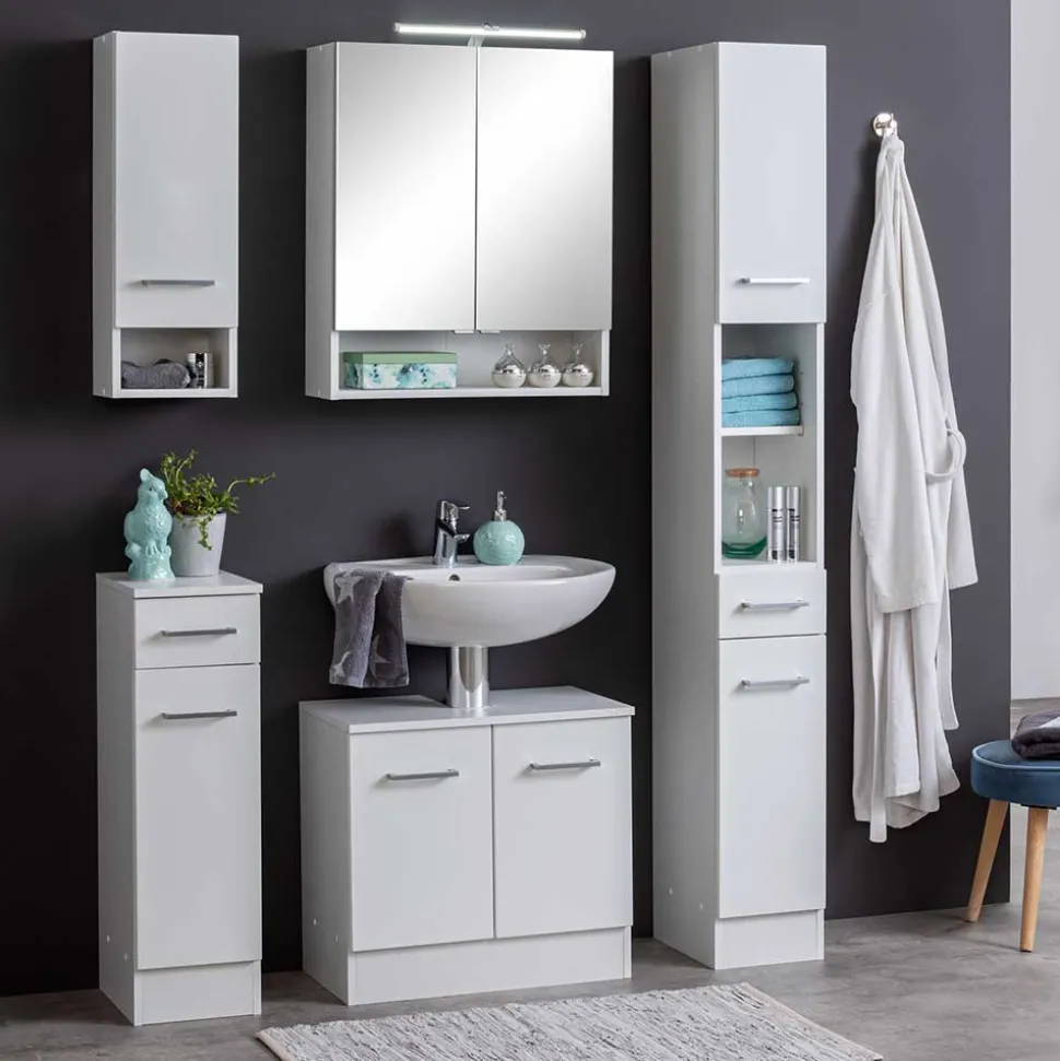 Weißer Badschrank mit Sockel Fuß - Skiranov I