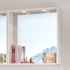 Weißer Badspiegel mit Ablage & LED - Enwicos