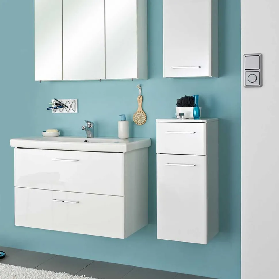 Weißer Bad-Unterschrank für Wandmontage - Bahare