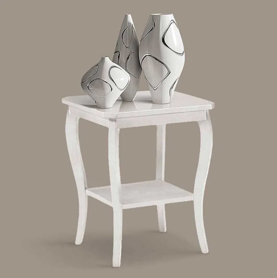 Weißer Beistelltisch mit quadratischer Platte - Christoff