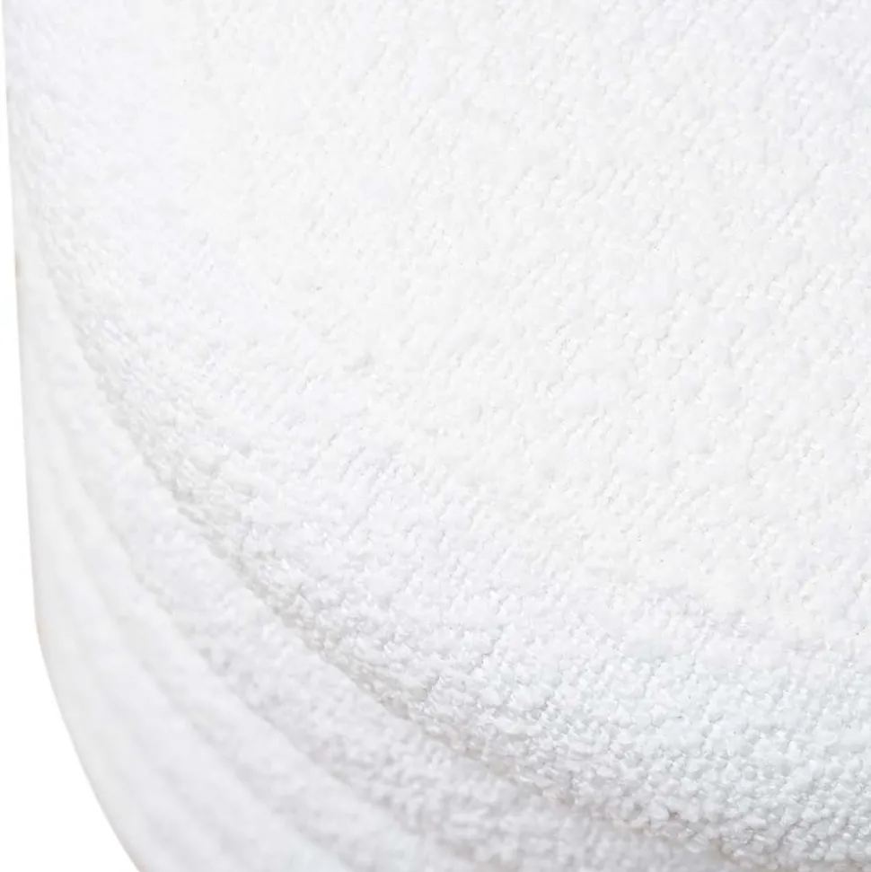 Weißer Boucle Hocker mit Stauraum - Francara