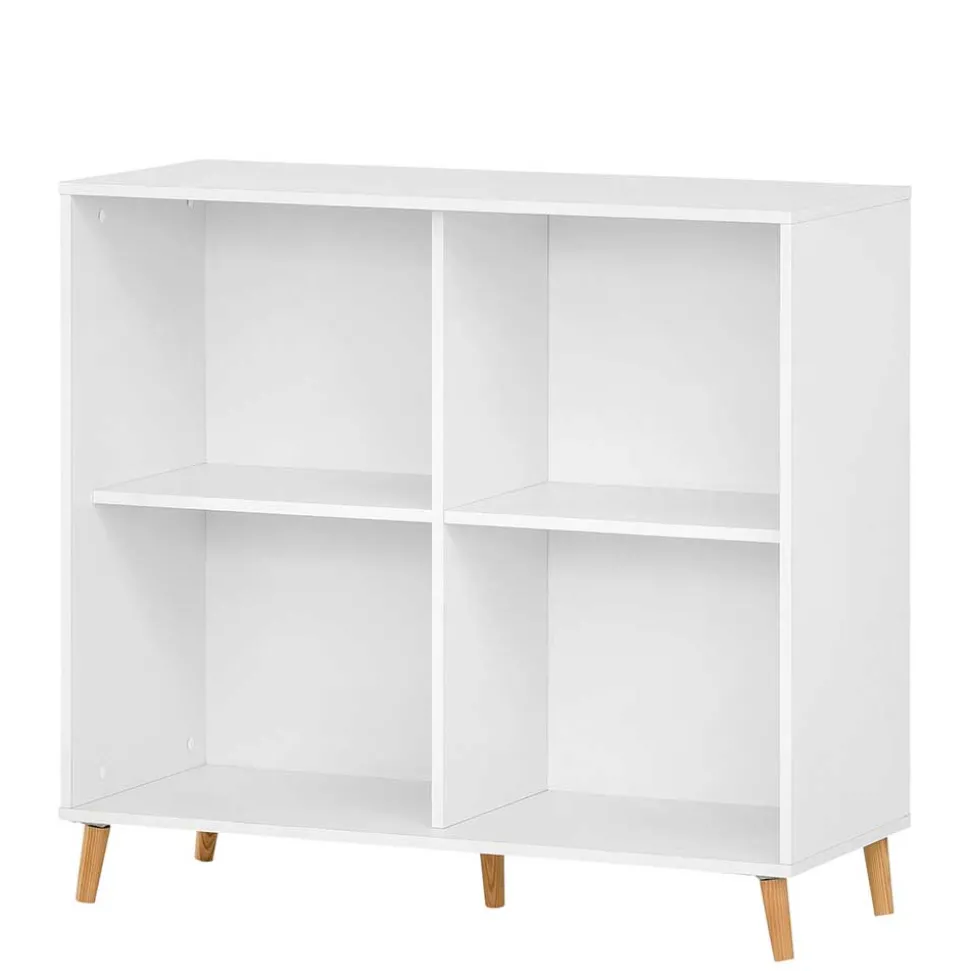 Weißer Büroschrank mit Schiebetür & Tür & Fächern - Obtin