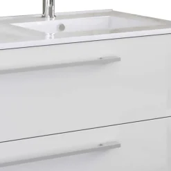 Weißer Doppel-Waschtisch für die Wandmontage - Matsu