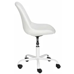 Weißer Drehstuhl mit Kunstleder Schalensitz - Chiloena