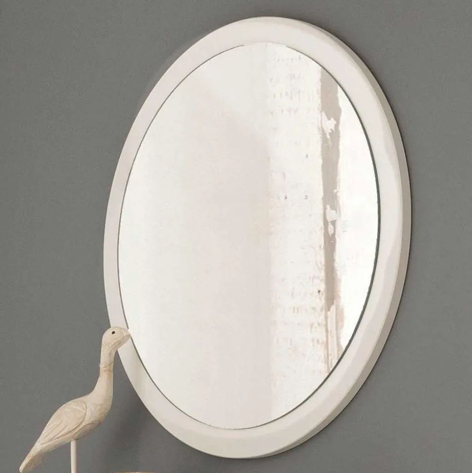 Weißer Garderobenspiegel mit Holzrahmen - Axdonira