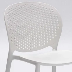 Weißer Gartenstuhl aus Kunststoff Fanovic stapelbar (4er Set)