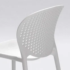 Weißer Gartenstuhl aus Kunststoff Fanovic stapelbar (4er Set)