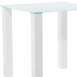Weißer Hochglanz Tisch mit Glasplatte - Richard
