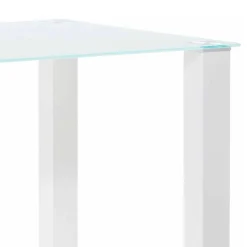 Weißer Hochglanz Tisch mit Glasplatte - Richard