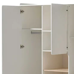 Weißer Kinder Kleiderschrank 3-türig & 2 Fächer - Mauricia I