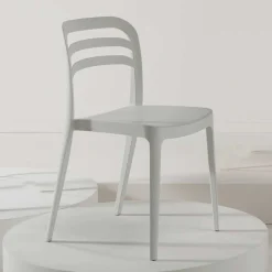 Weißer Kunststoffstuhl für Drinnen & Draußen - Mariana (4er Set)