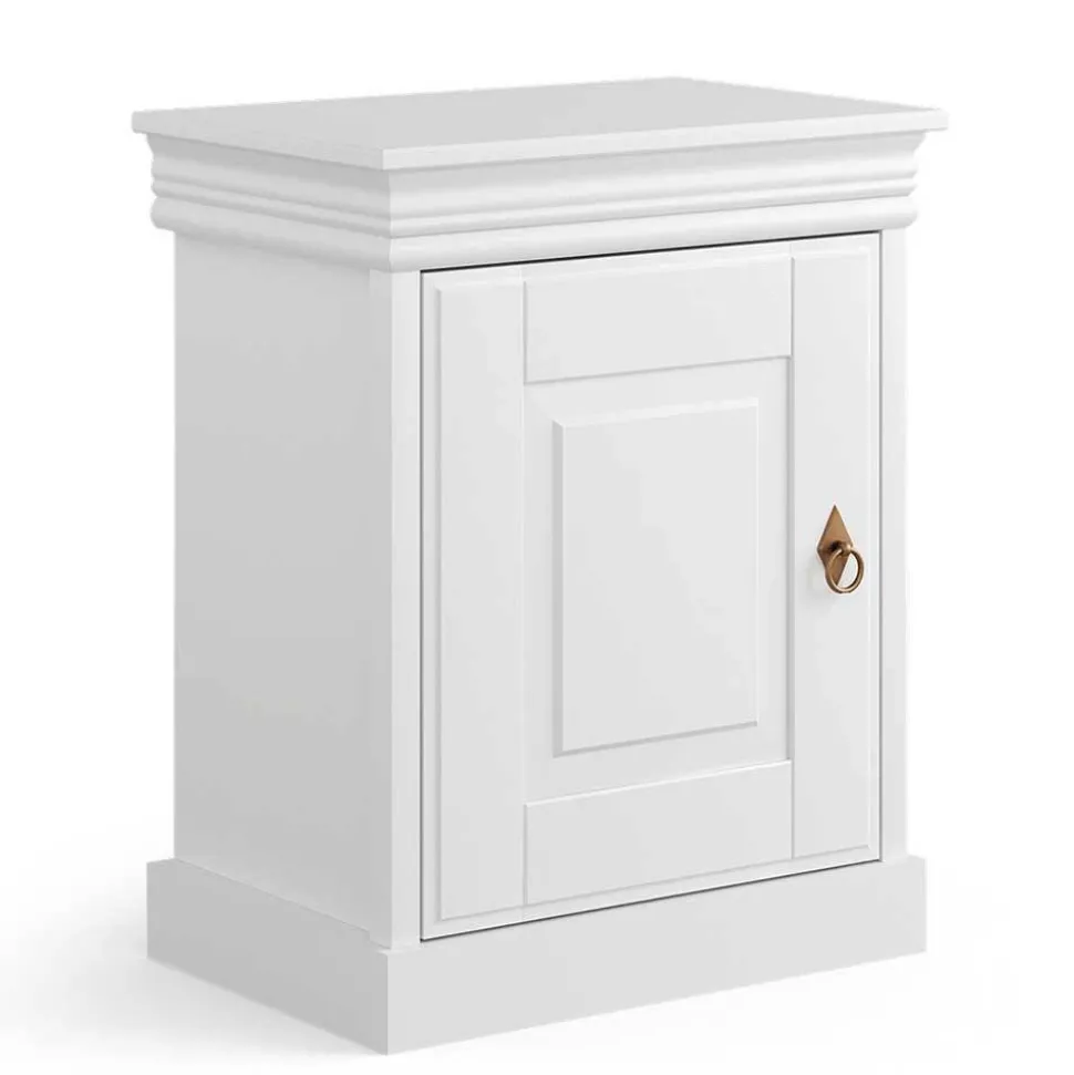 Weißer Landhaus Nachtschrank 1-türig - Presto