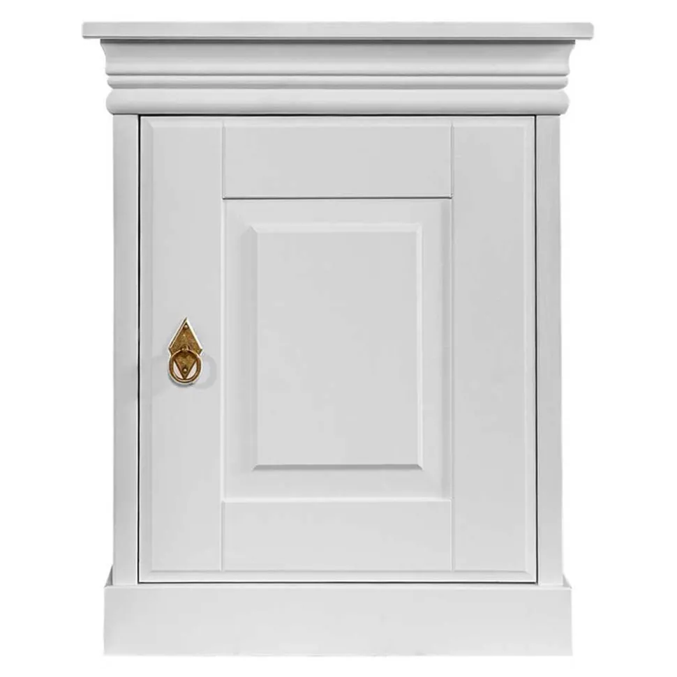 Weißer Landhaus Nachtschrank 1-türig - Presto