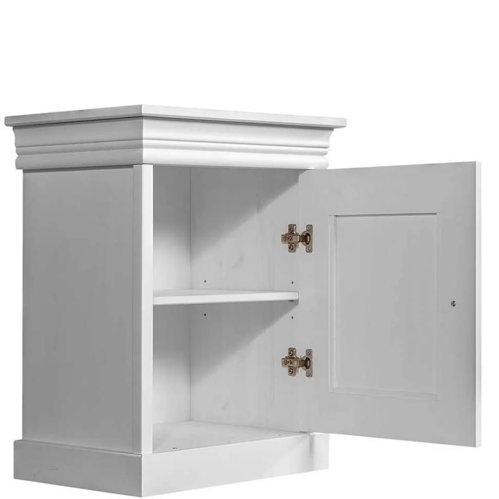 Weißer Landhaus Nachtschrank 1-türig - Presto