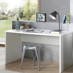 Weißer PC Schreibtisch mit Knieraum Blende - Eldrus