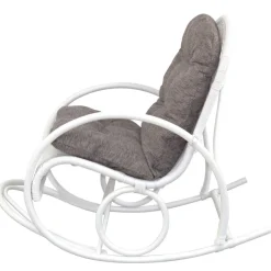 Weißer Schaukelstuhl aus Rattangeflecht - Vilatata