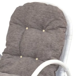 Weißer Schaukelstuhl aus Rattangeflecht - Vilatata