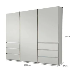 Weißer Schiebetürenschrank 3-türig - Fachet