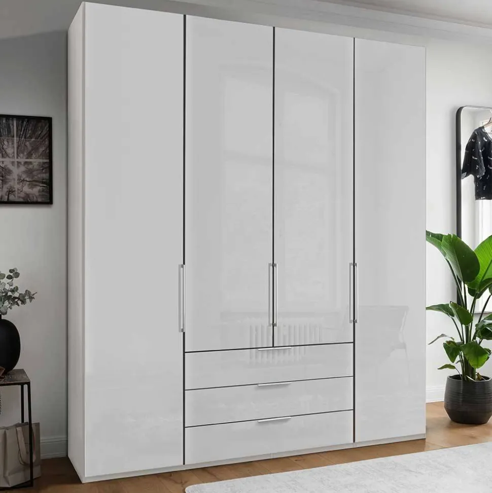 Weißer Schlafzimmerschrank 3-türig - Rhoen