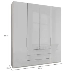 Weißer Schlafzimmerschrank 3-türig - Rhoen
