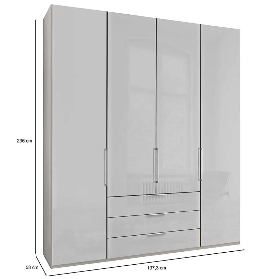 Weißer Schlafzimmerschrank 3-türig - Rhoen