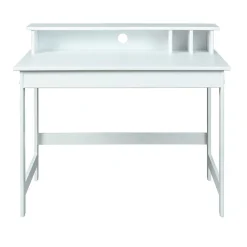 Weißer Schreibtisch mit Aufsatz & Truhe - Stanford