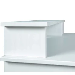 Weißer Schreibtisch mit Aufsatz & Truhe - Stanford