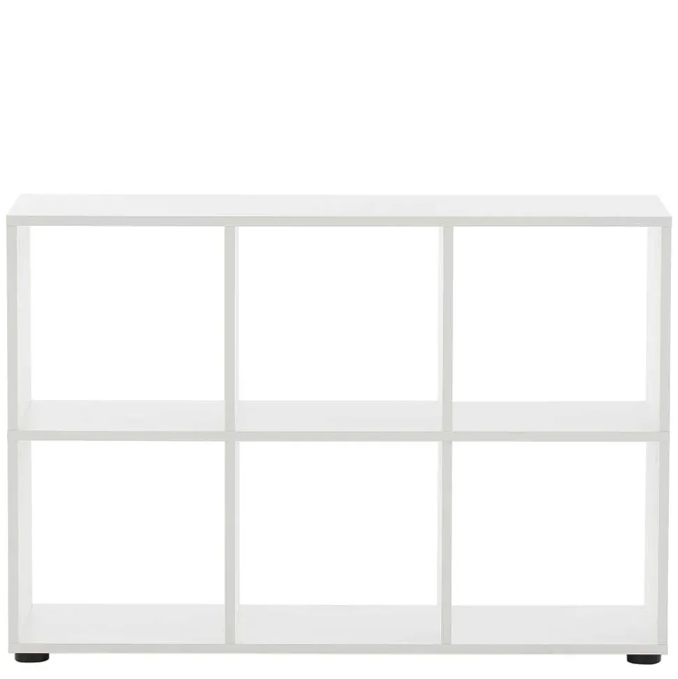 Weißer Schreibtisch mit seitlichem Regal - Obtin