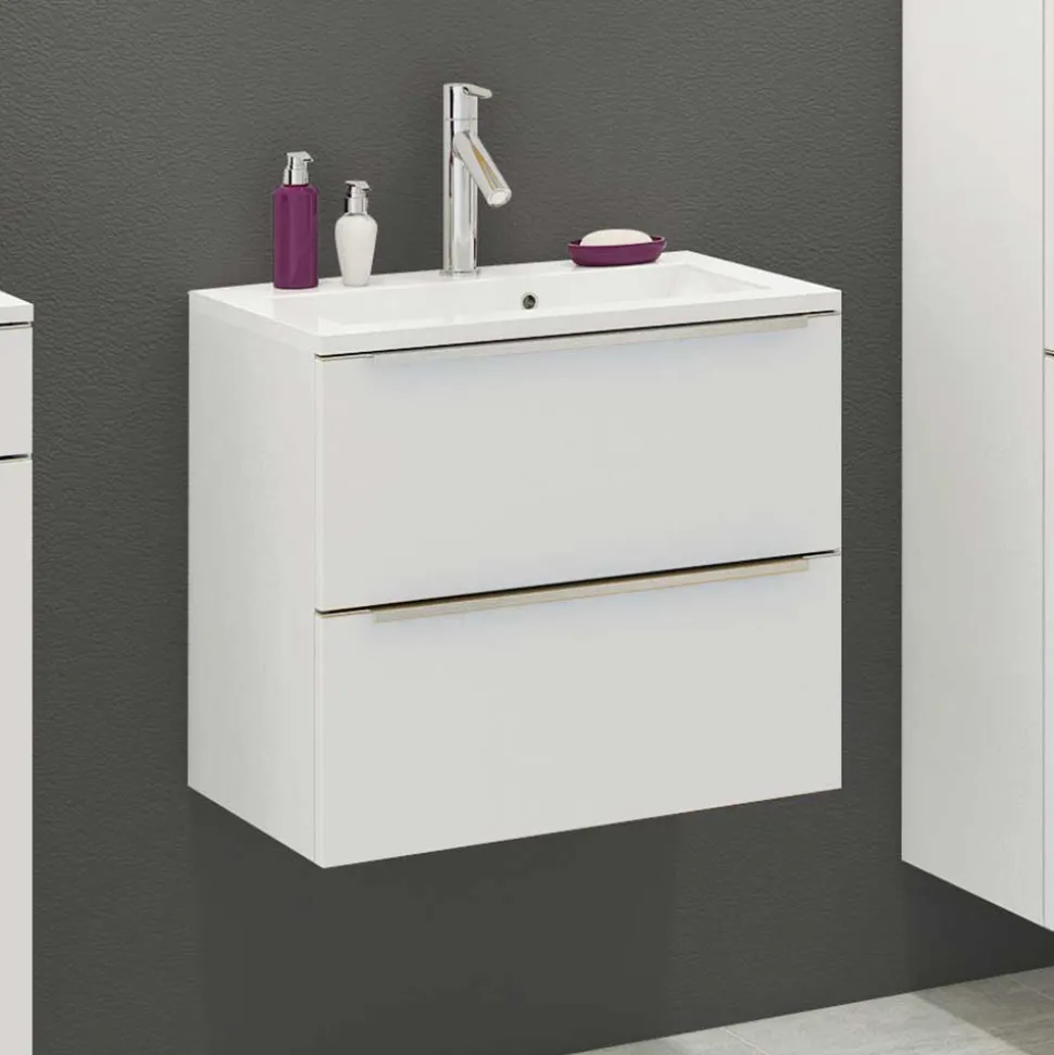 Weißer Schubladen-Waschplatz für die Wand - Livendas