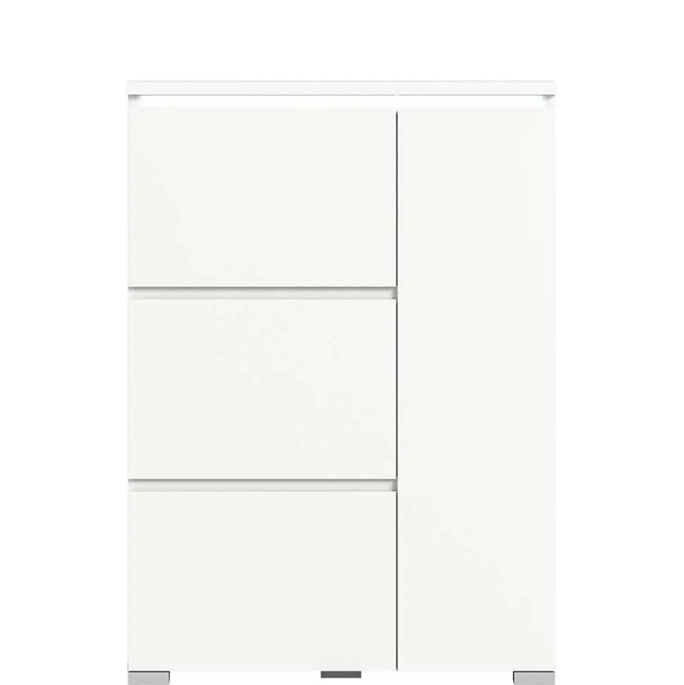 Weißer Schuhklappen-Schrank mit drei Klappen - Dany