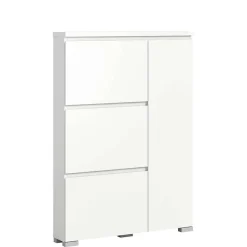 Weißer Schuhklappen-Schrank mit drei Klappen - Dany